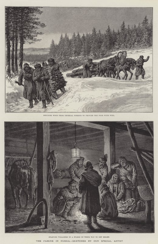 De Hongersnood in Rusland door Johann Nepomuk Schonberg