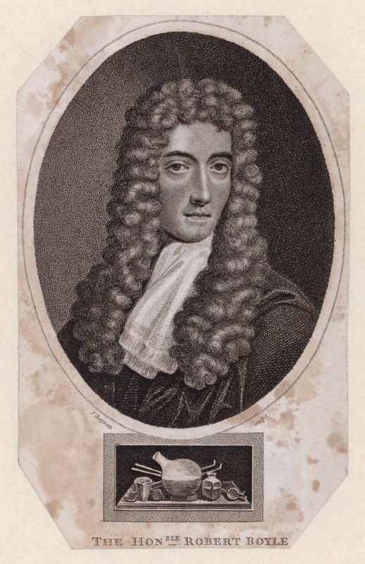 Robert Boyle, Anglo-Ierse natuurfilosoof en chemicus (gravure) door Johannes (after) Kerseboom