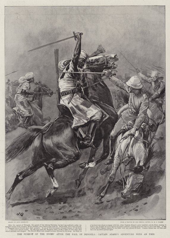 De Achtervolging van de Vijand na de Val van Dongola, Avontuur van Kapitein Adams met een Emir door John Charlton