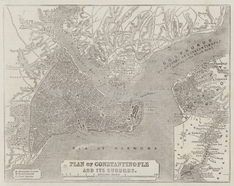 Plan van Constantinopel en zijn voorsteden door John Dower