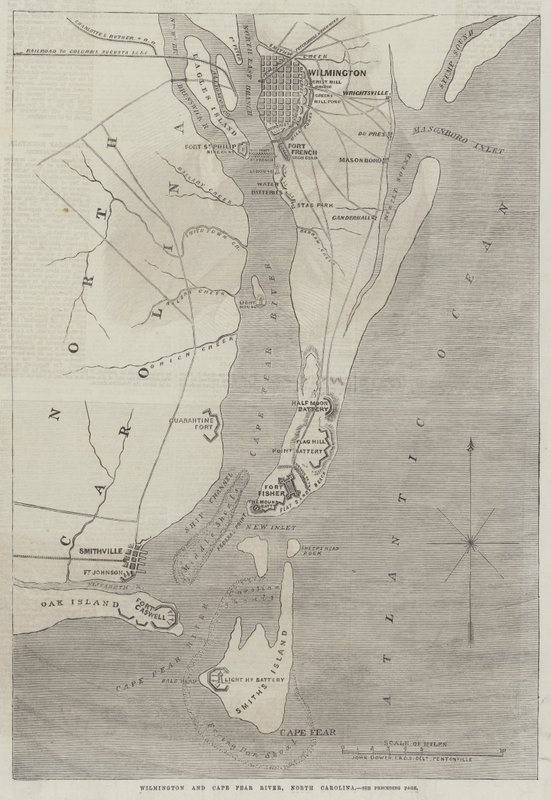 Wilmington en de Cape Fear-rivier, North Carolina door John Dower
