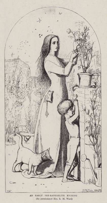Een Vroege Pre-Raphaelite Ets door John Everett Millais