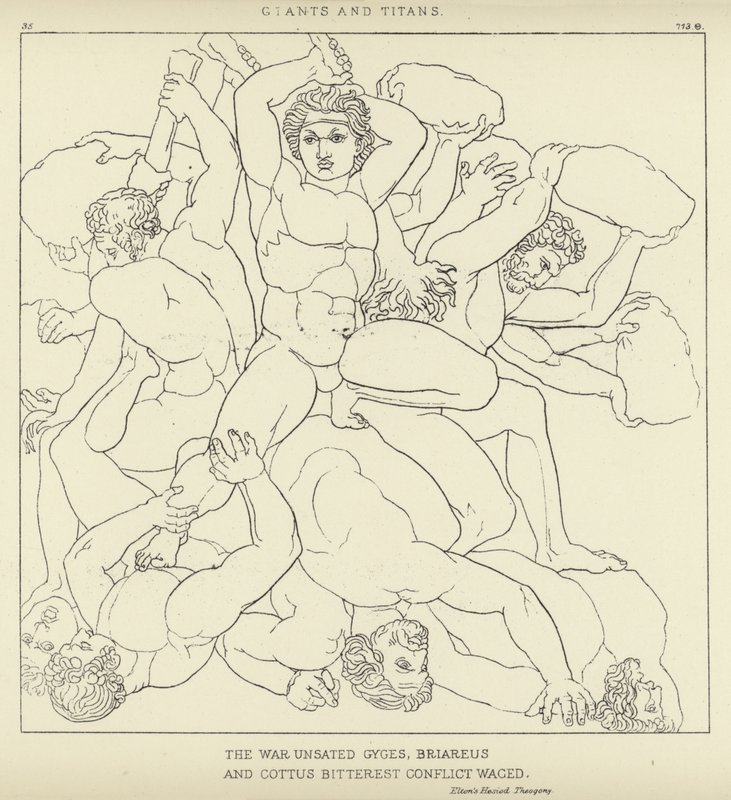 Reuzen en Titanen door John Flaxman