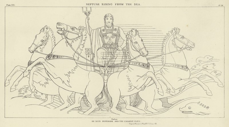 Neptunus die uit de Zee oprijst door John Flaxman