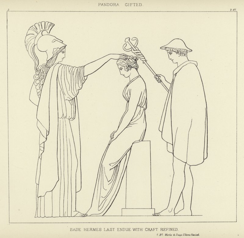 Pandora Begaafd door John Flaxman