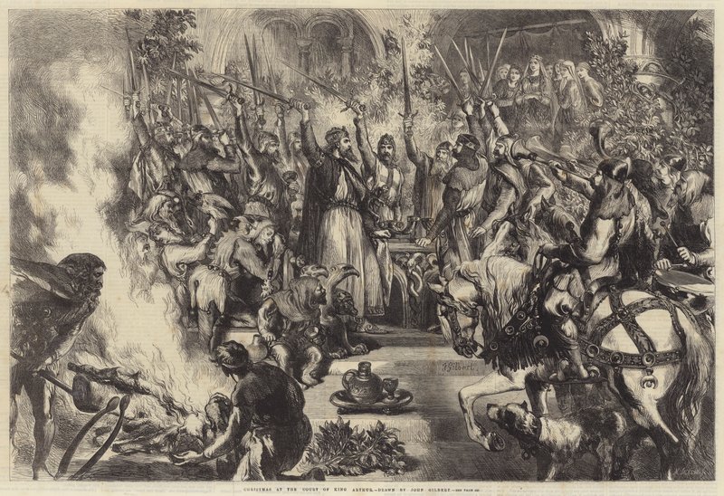 Kerstmis aan het hof van koning Arthur door John Gilbert