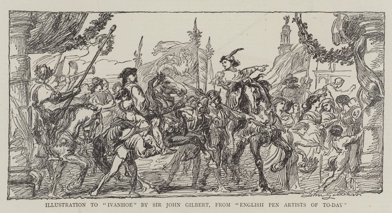 Illustratie bij Ivanhoe door John Gilbert