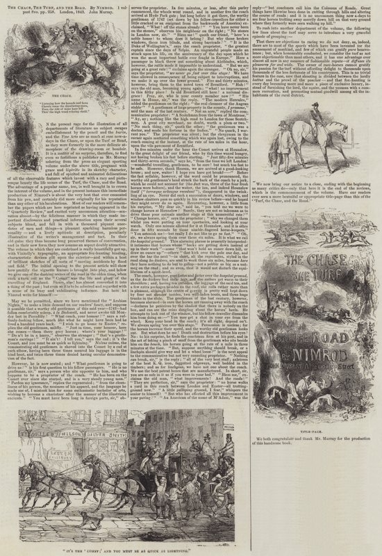 De Jacht, de Turf en de Weg, door Nimrod door John Gilbert