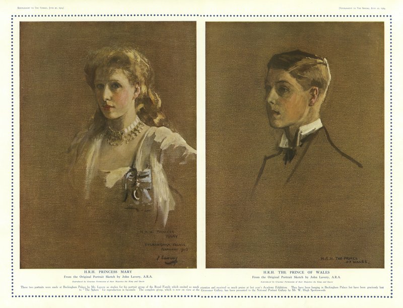 Prinses Mary en de Prins van Wales door John Lavery