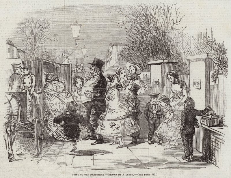 Naar de pantomime door John Leech