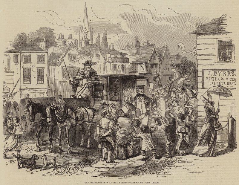 Het huwelijksfeest bij mevrouw Byers door John Leech