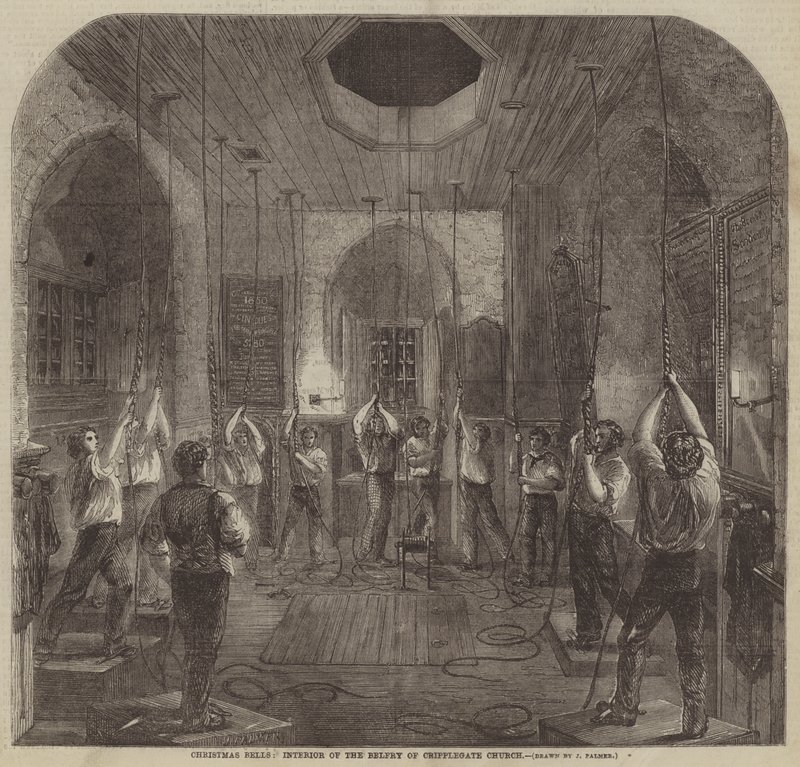 Kerstklokken, Interieur van de Klokkentoren van Cripplegate Kerk door John Palmer