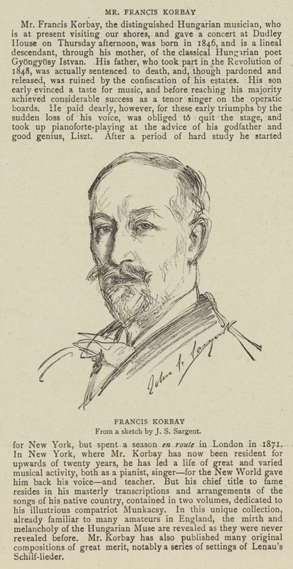Francis Korbay door John Singer Sargent