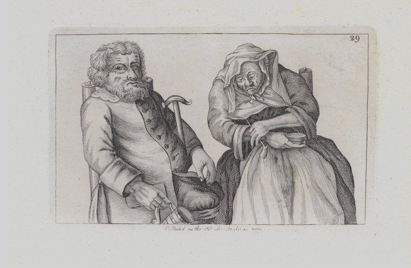 Een Zittend Oud Koppel, Hij Drinkt, Zij Rookt door John  Collier