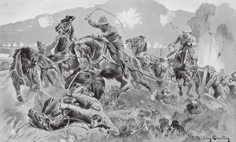 Het redden van de kanonnen bij de Tugela door John (after) Charlton