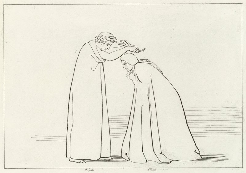 Vernedering, Vagevuur, Canto 1 (gravure) door John (after) Flaxman