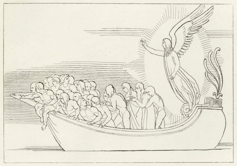 De zegen, Vagevuur, Canto 2 door John (after) Flaxman