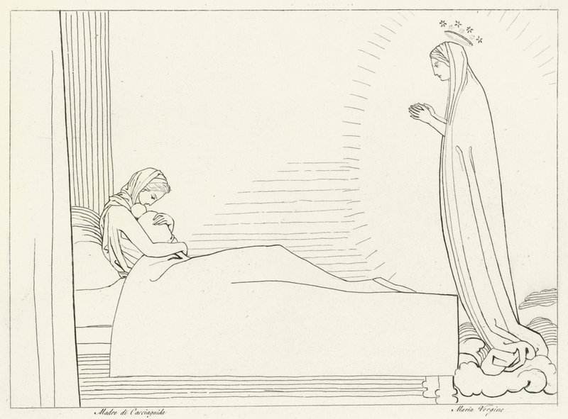 De geboorte van Cacciaguida, Paradijs, Canto 15 door John (after) Flaxman