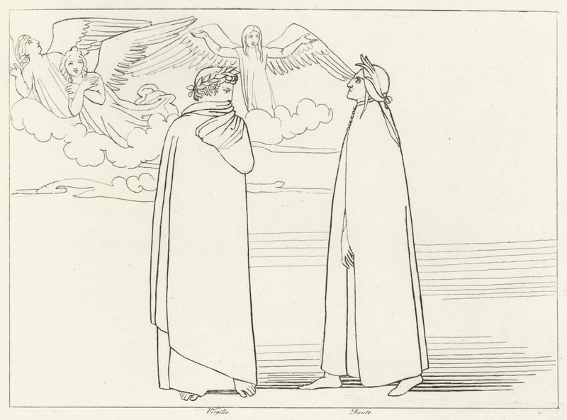 Het koor, Vagevuur, Canto 17 door John (after) Flaxman