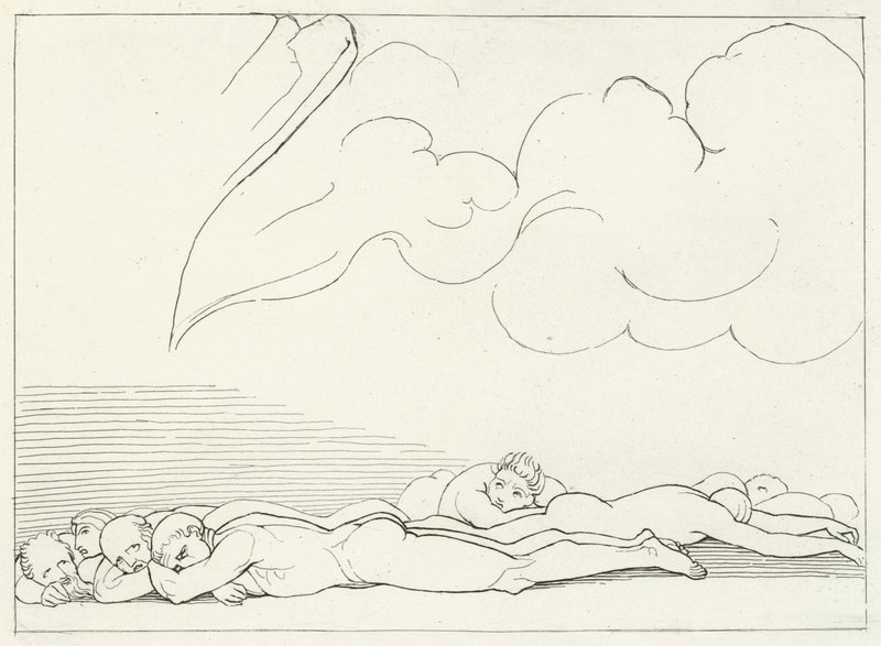 De Aardbeving, Louteringsberg, Canto 20 door John (after) Flaxman