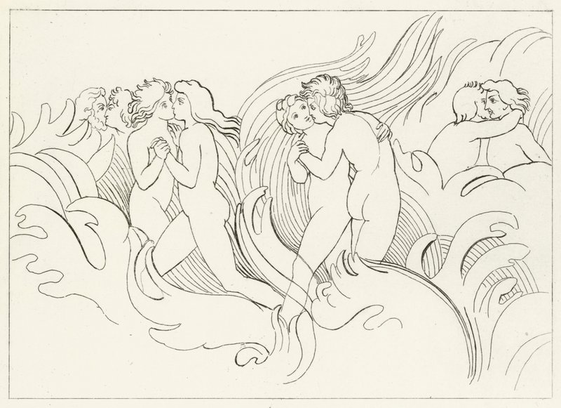 De vurige ondergang, Vagevuur, Canto 26 door John (after) Flaxman