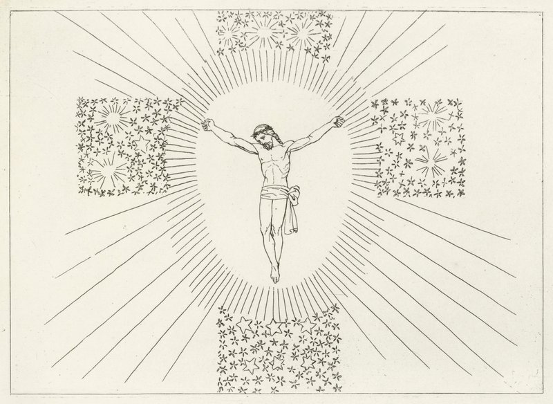 Het Glorieuze Kruis, Paradijs, Canto 14 (gravure) door John (after) Flaxman