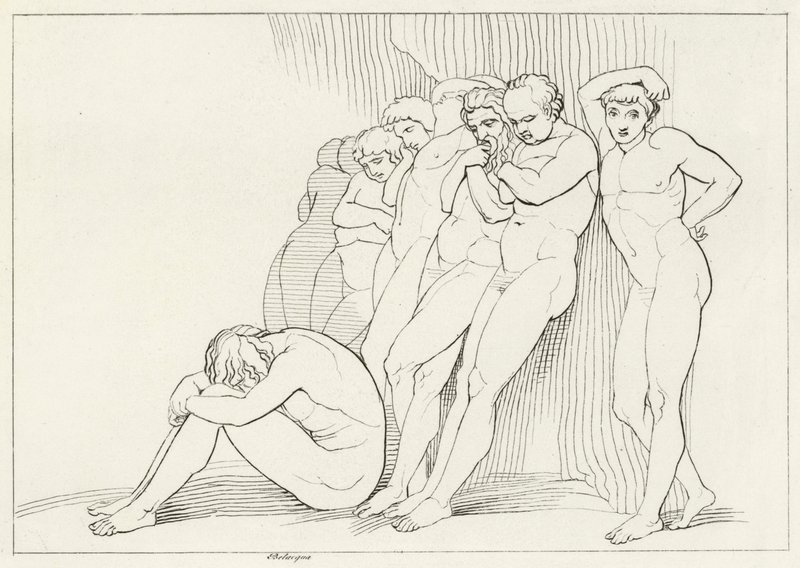 De Nalatenen, Louteringsberg, Canto 4 door John (after) Flaxman