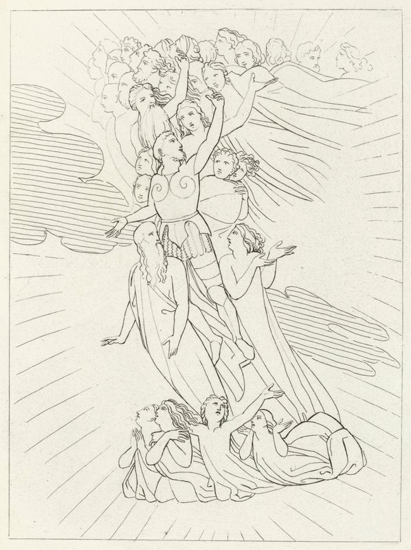 De Planeet Jupiter, Paradijs, Canto 18 (gravure) door John (after) Flaxman
