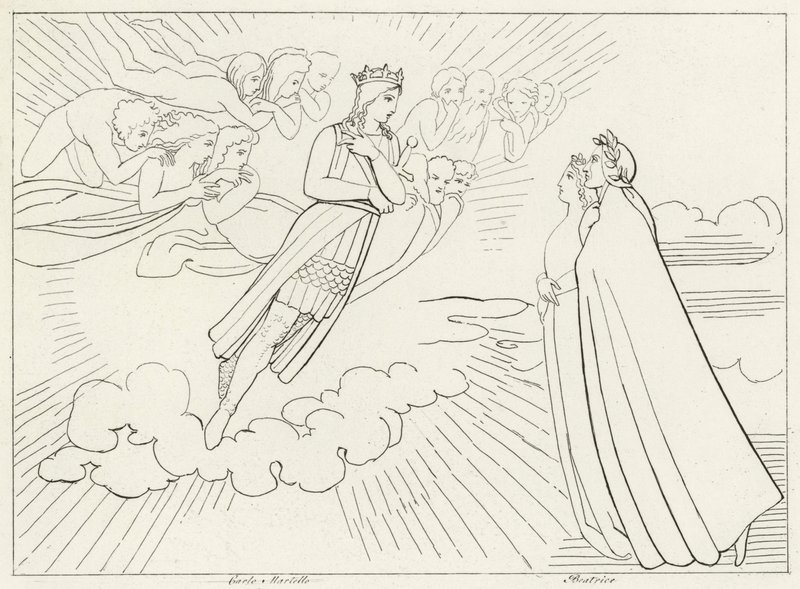 De Planeet Venus, Paradijs, Canto 8 (gravure) door John (after) Flaxman