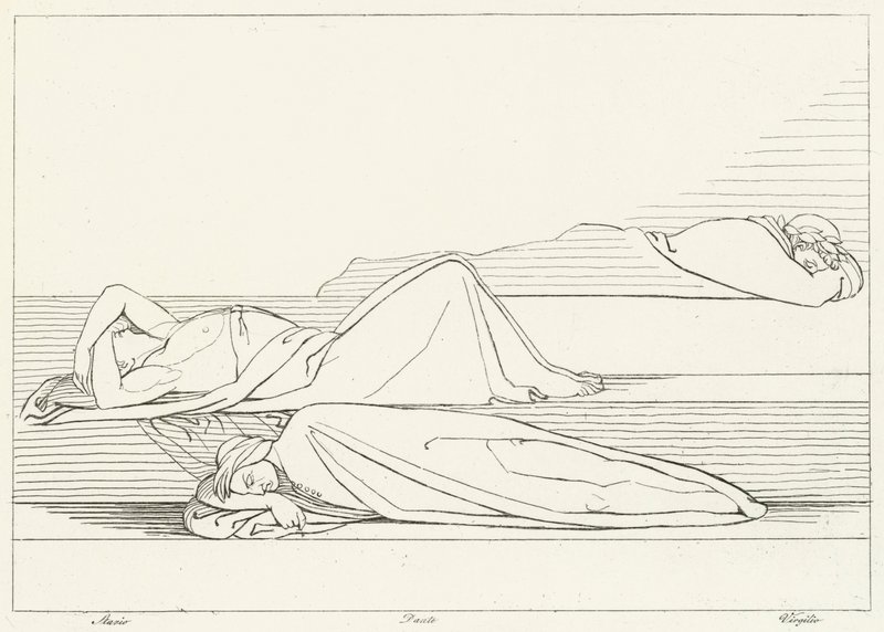 De dichters rusten, Vagevuur, Canto 27 door John (after) Flaxman