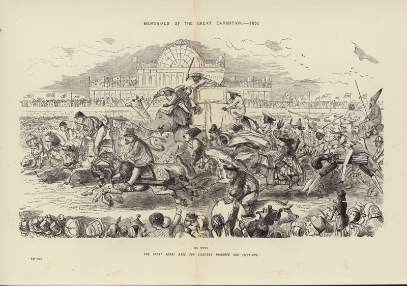 Gedenktekens van de Grote Tentoonstelling 1851, De Grote Derby Race van 1851 door John (after) Leech