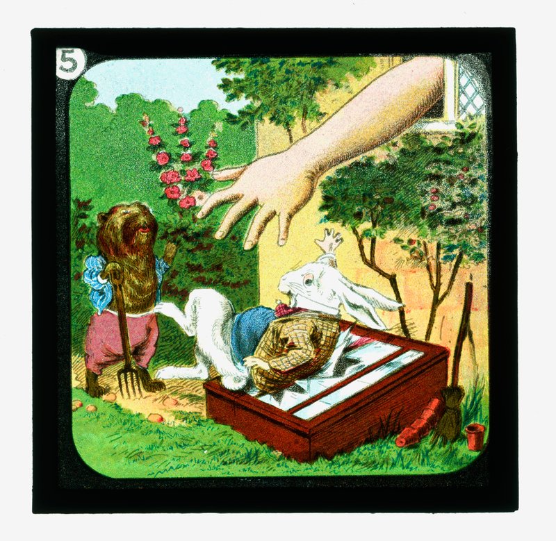 Alice in Wonderland, Gekleurde Lantaarnplaten door John (after) Tenniel