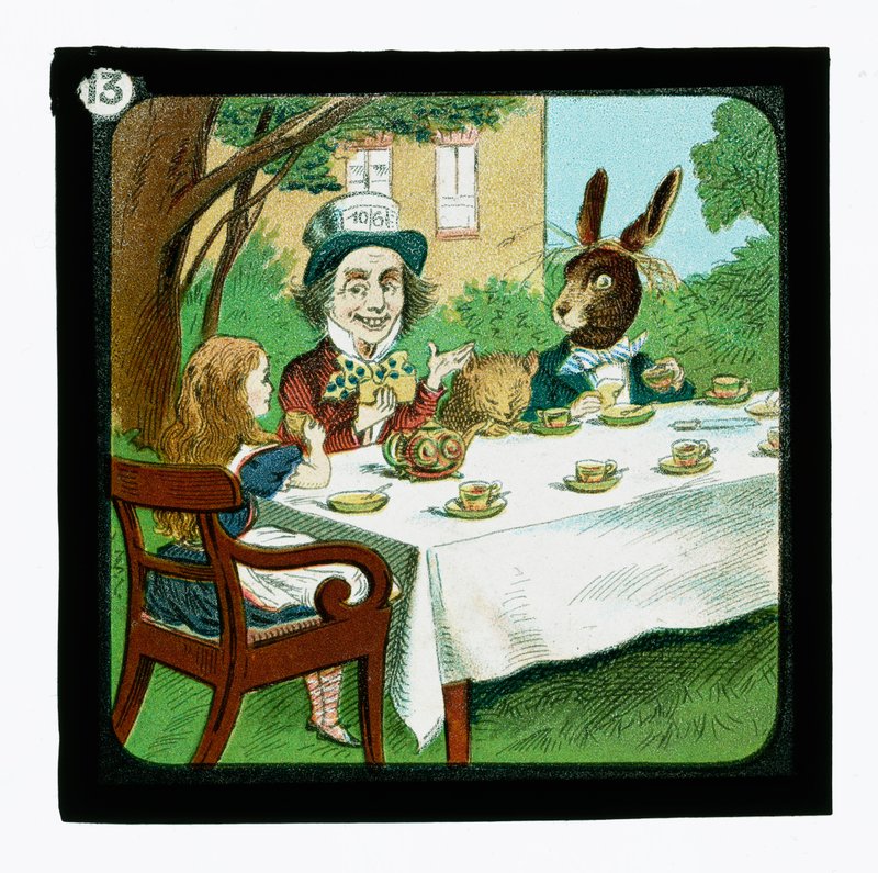 Alice in Wonderland, Gekleurde Lantaarnplaten door John (after) Tenniel