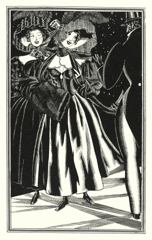 Illustratie voor Don Juan door Lord Byron: Voetgangers Paphians, comfortabel maar immoreel door John Austen