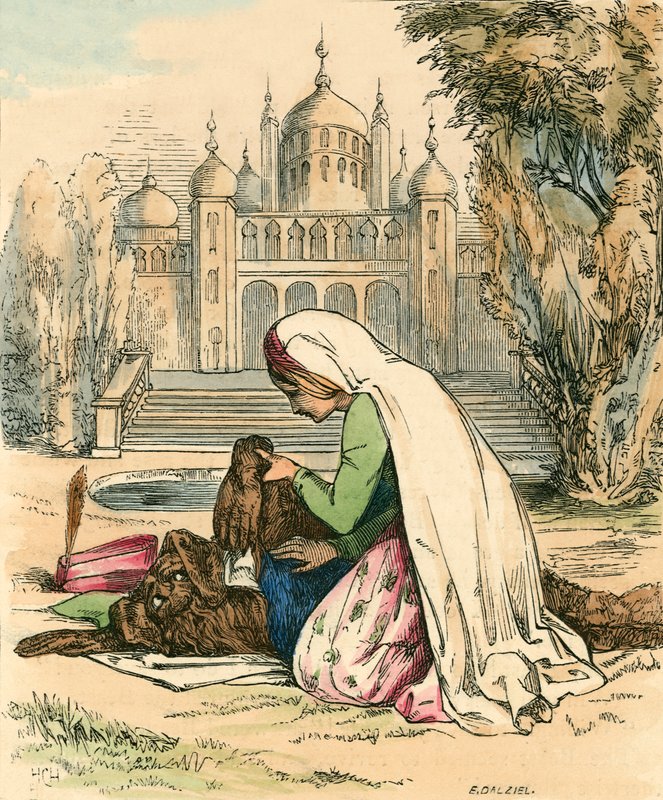 Schoonheid ontdekt het beest in de tuin door John Callcott Horsley