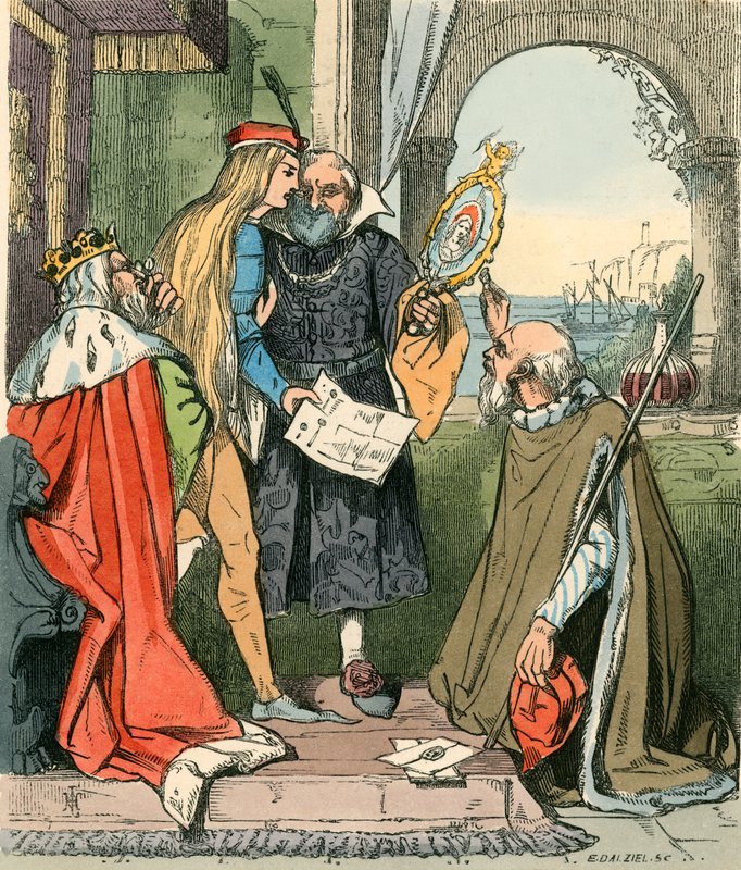 De prins die naar de portretten kijkt door John Callcott Horsley
