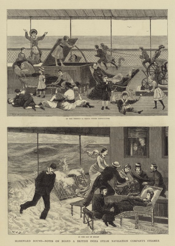 Op Weg Naar Huis, Notities aan Boord van een Stoomschip van de British India Steam Navigation Company door John Charles Dollman