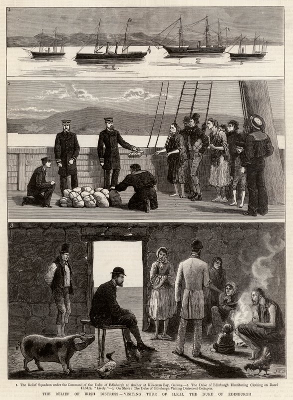 De Hulpverlening bij Ierse Nood, Bezoekstoer van ZKH de Hertog van Edinburgh door John Charles Dollman