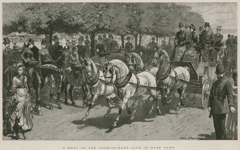 Een bijeenkomst van de Four-in-Hand Club in Hyde Park, Londen door John Charlton