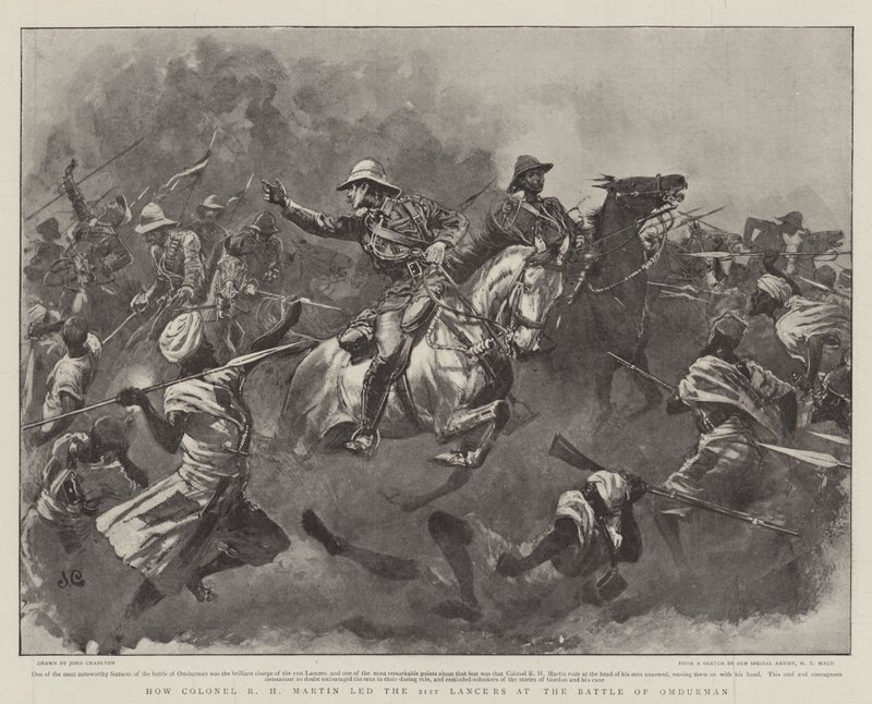 Hoe kolonel R H Martin de 21e Lancers leidde in de Slag bij Omdurman door John Charlton