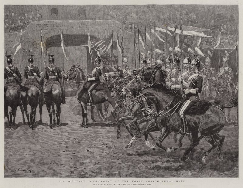 Het militaire toernooi in de Royal Agricultural Hall door John Charlton