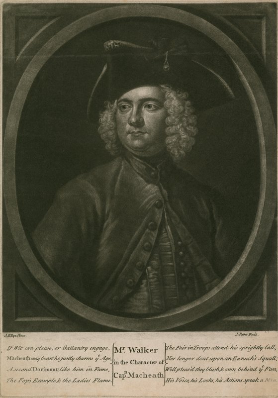 De heer Walker in de rol van kapitein Macheath door John Ellys