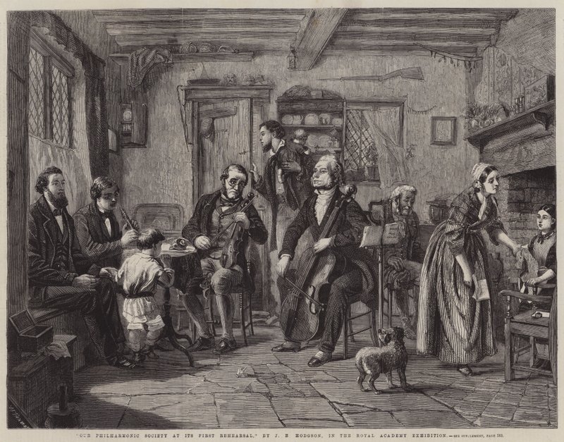 Onze Philharmonische Vereniging bij de eerste repetitie door John Evan Hodgson