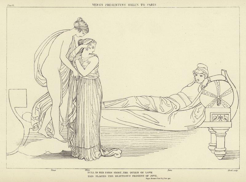 Venus presenteert Helen aan Paris door John Flaxman