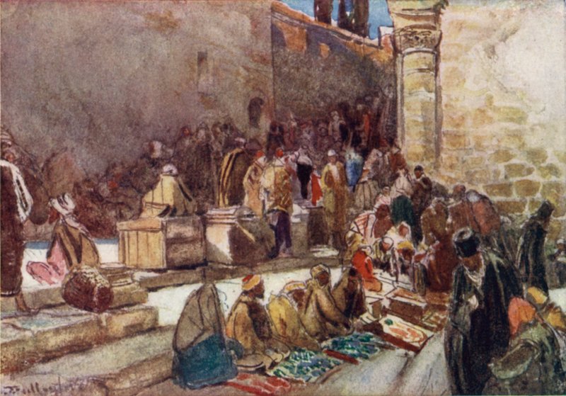Ingang van de voorhof van de Heilig Grafkerk, Jeruzalem door John Fulleylove
