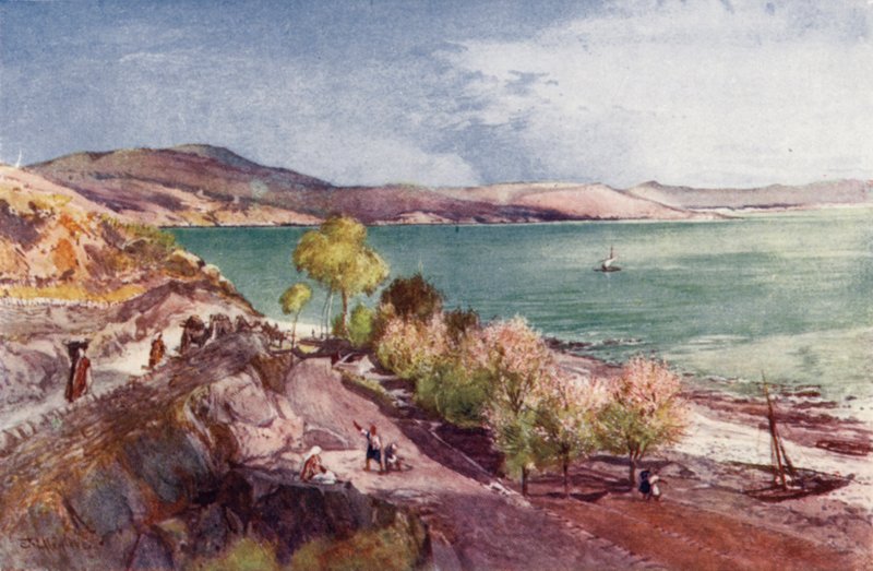 Het Meer van Galilea, kijkend naar het noorden vanaf Tiberias door John Fulleylove