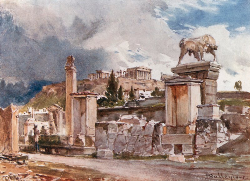 De straat van de graven buiten de Dipylon in Athene door John Fulleylove