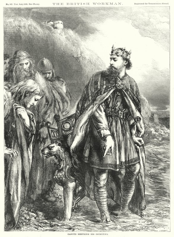 Canute berispt zijn Hovelingen door John Gilbert
