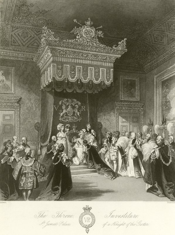 Investituur van een ridder van de Kousenband door John Gilbert