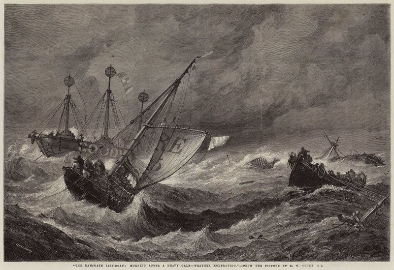 De Ramsgate reddingsboot, ochtend na een zware storm, weer matigt door John Greenaway